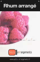 étiquette rhum arrangé framboises hd