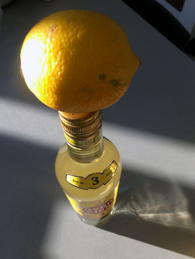 Lemon arranged rum