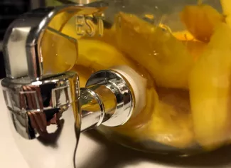 Pineapple arranged rum